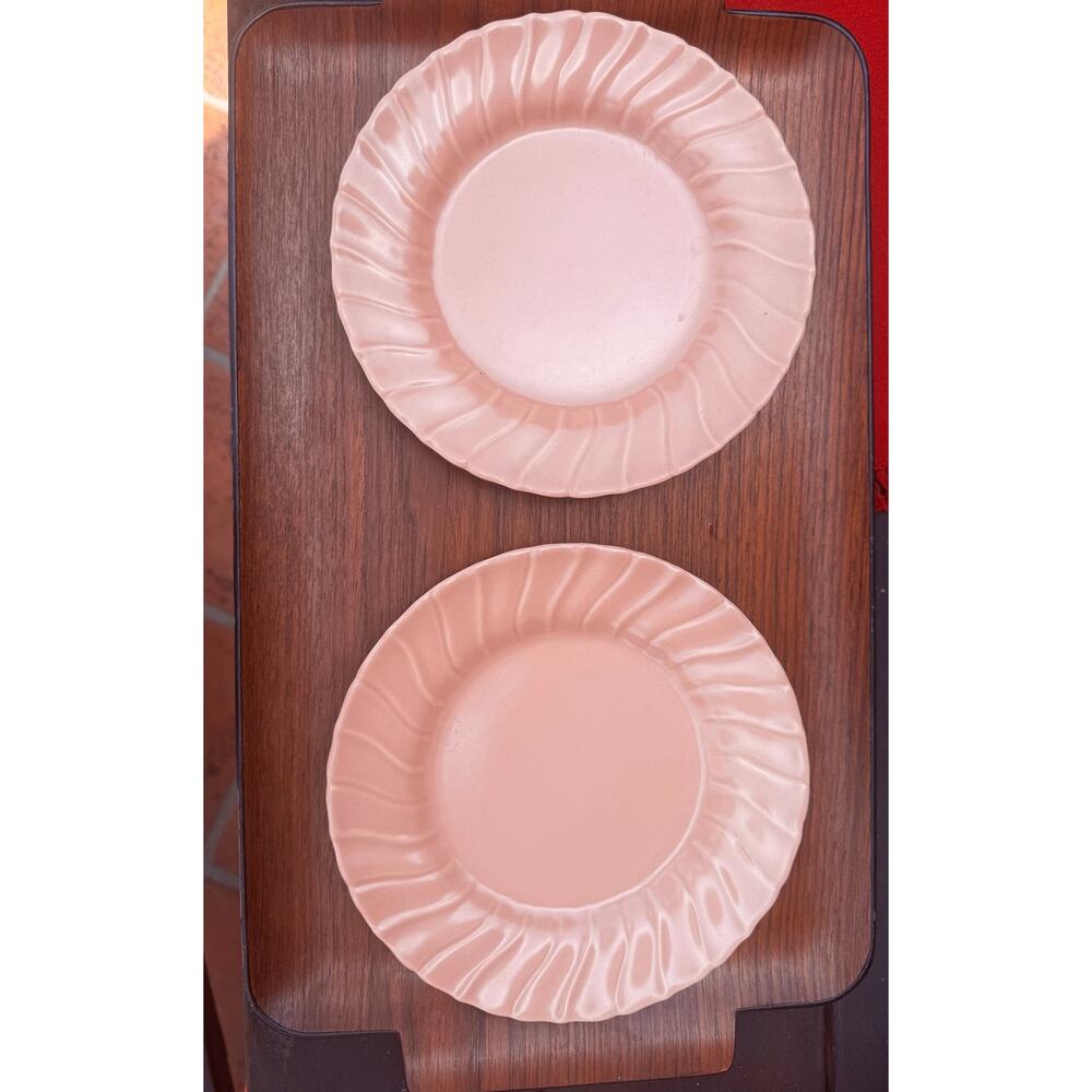 Franciscan Coronado Satin Coral Salad Plates (2)  8"